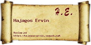 Hajagos Ervin névjegykártya